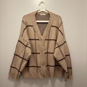 Oak+Fort Oversized Plaid Cardigan